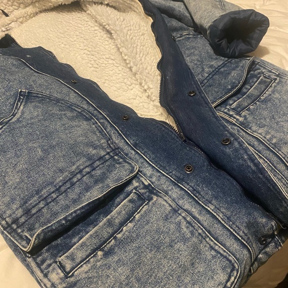 Vintage sherpa lined jean chore coat - Picture 2 of 7